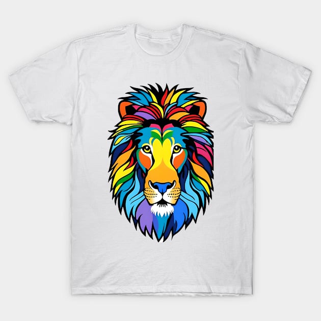 Rainbow Pride Lion T-Shirt by Obotan Mmienu